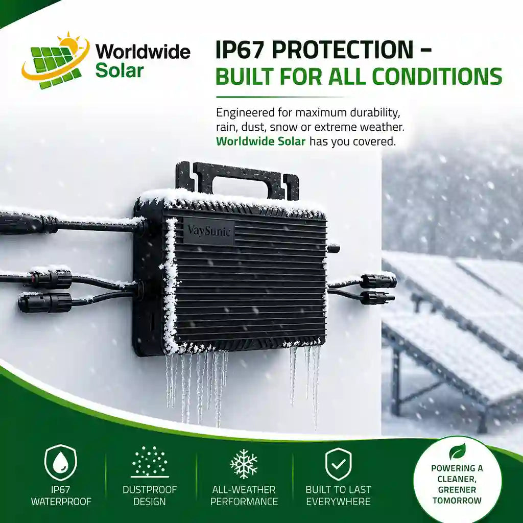 VaySunic VM800WE-P2 800 W Solar Microinverter with 5 m UK Plug-and-Play Cable