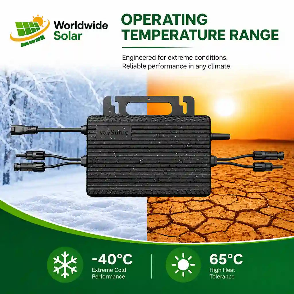 VaySunic VM800WE-P2 800 W Solar Microinverter with 5 m UK Plug-and-Play Cable