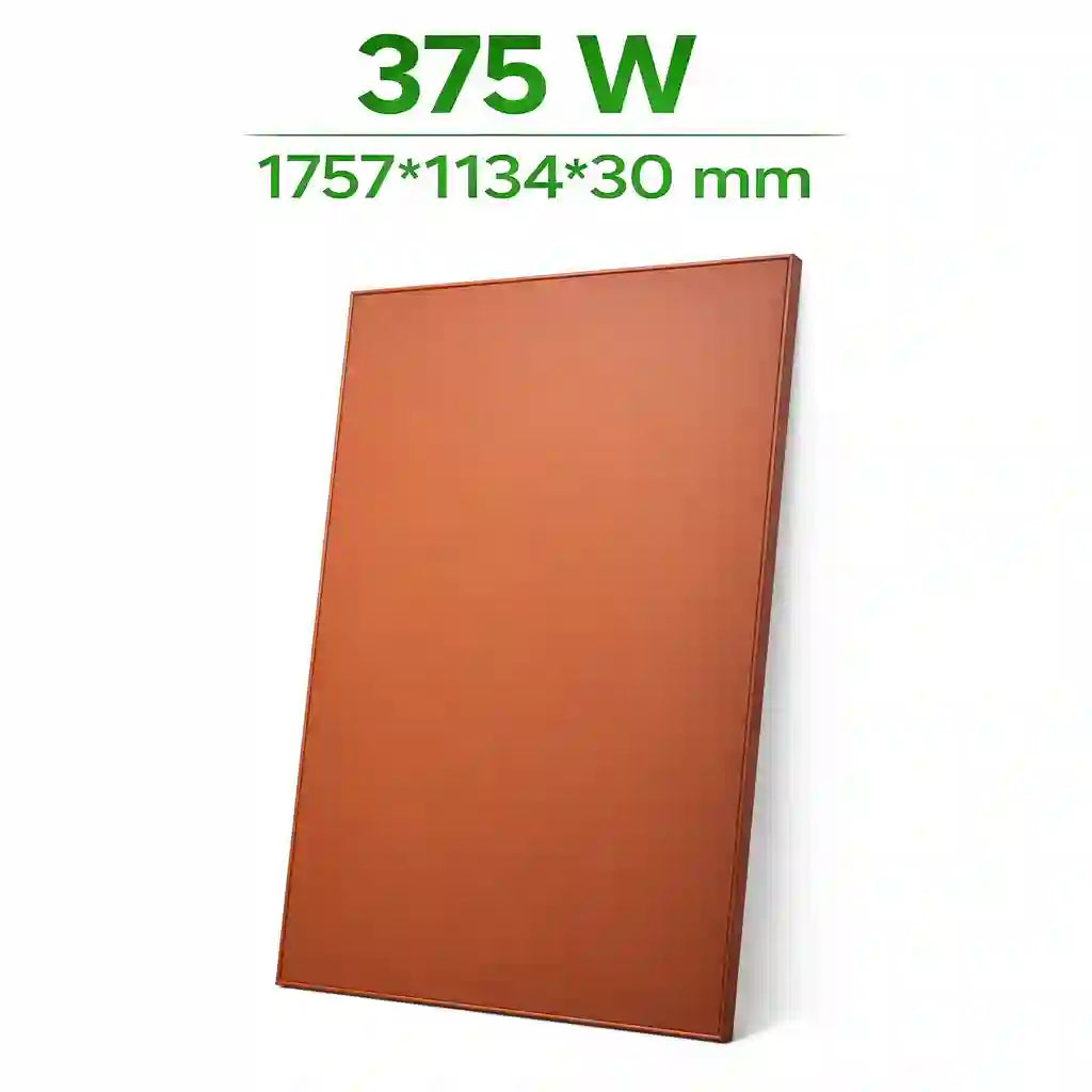 Soluxa Terracotta 375W N-Type ABC Glass-Glass Solar Panel 1757×1134×30mm 24.2kg