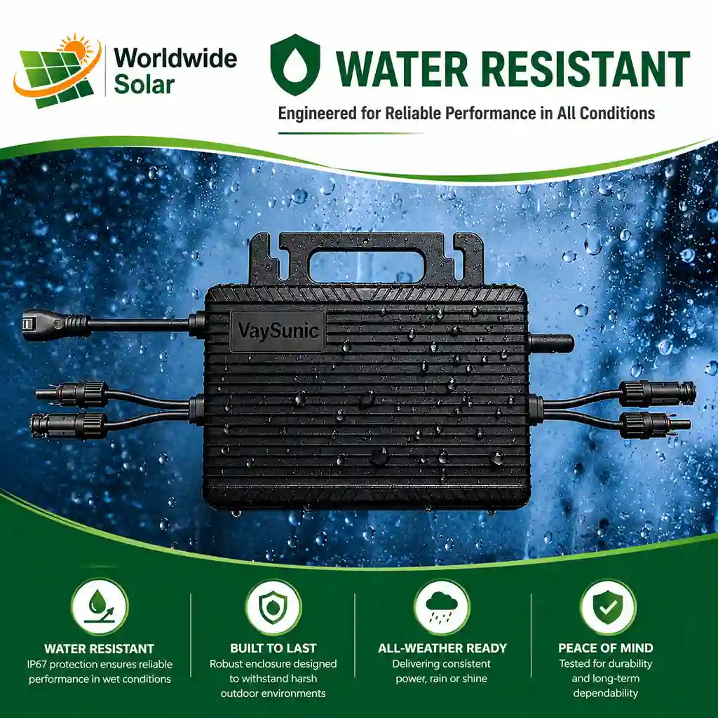 VaySunic VM800WE-P2 800 W Solar Microinverter with 5 m UK Plug-and-Play Cable